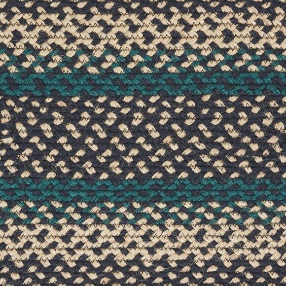 Farmhouse Jute Braided Oval Throw Rug Hunter Green Black Rustic Country Charm - Picture 5 of 5